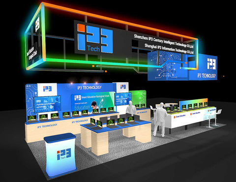 Reserved Services : Custom Exhibition Booth: SKTDEPOT LMMC 13X33 with TV, Display Mount Wall, Wooden Display Stand, Table Top and Hanging Signs