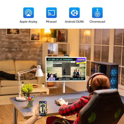 32-Inch Interactive Smart Display TV - 1080p Touchscreen, Rotating stand, Android 12
