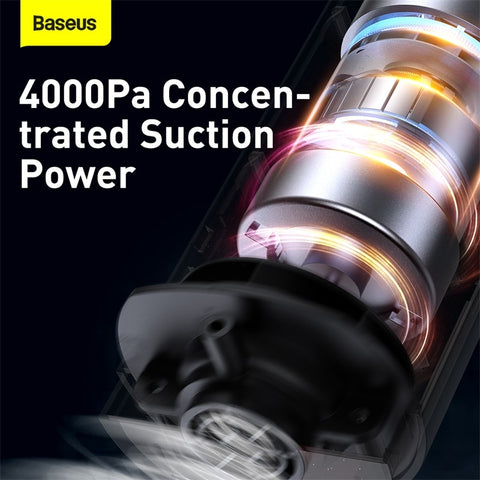 Baseus 4000Pa Car Vacuum Cleaner A1 Wireless Vacuum for Automotive Home PC Cleaning Mini Portable Handheld Auto Vacuum Cleaner