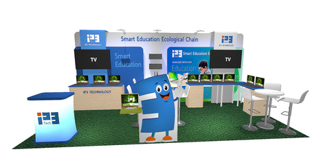 Reserved Services : Custom Exhibition Booth: SKTDEPOT LMMC 10X20 with TV, Display Mount Wall, Wooden Display Stand, Table Top