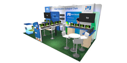 Reserved Services : Custom Exhibition Booth: SKTDEPOT LMMC 10X20 with TV, Display Mount Wall, Wooden Display Stand, Table Top