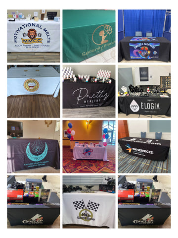 Rectangle 6 ft Tablecloth custom logo stretch table-cover for Promotion advertising festival