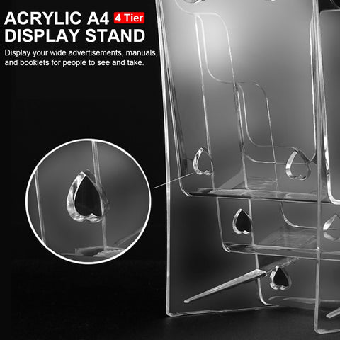 9 Inch Wide A4 File Display-Pocket Booklet And Brochure Holder Clear Acrylic Organizer best service
