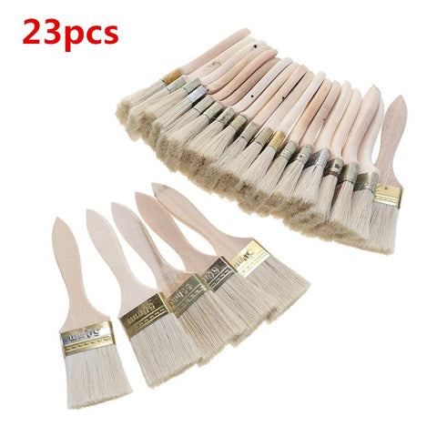 5-23pcs Paint Brushes Wooden Handle Bristle Brush for Wall and Furniture Painting (2 inch, Thin Handle)