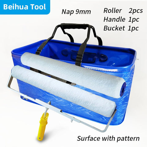 4PCS/set 18inch Paint Bucket kit Paint Roller Brush Paint Tray set for Wall Decoration Handbag Foldable Washing bucke50x28x23cm