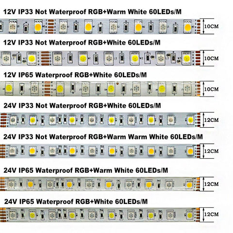 Super Bright 5m 12/24V SMD5050 60led/m RGBW/WW Festive Flexible Decoration Soft Light Strip For Display Cabinet Building Ceiling