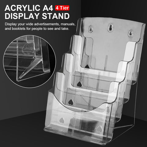 9 Inch Wide A4 File Display-Pocket Booklet And Brochure Holder Clear Acrylic Organizer best service
