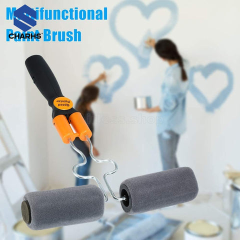 Double Paint Roller Adjustable Double-Sided Multi-Function DIY Brush Handle Room Wall Painting Runner Roller Tool Home
