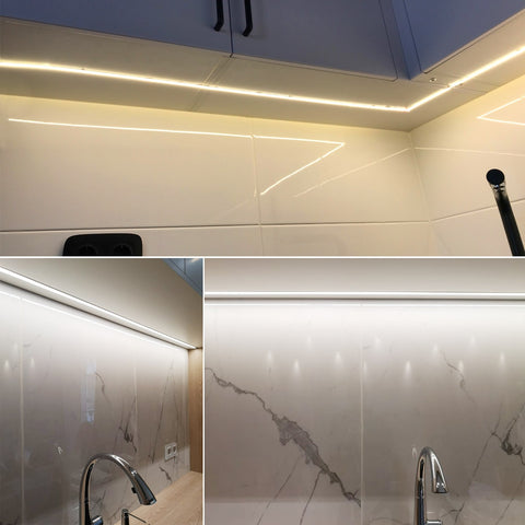 COB Led Strip Tape Light 12V 320 leds/m Width 8mm with Adapter Cabinet Door Touch Dimmer Hand Sweep PIR Motion Sensor Switch