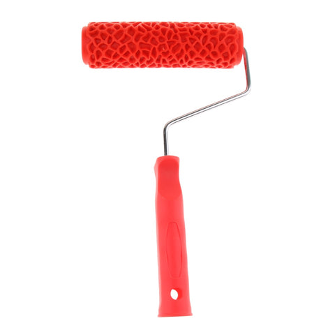7-inch Painting Roller Wall Decoration Empaistic Wooden Grain Floral Pattern Painting Roller w/ Plastic Handle Wall Art Painting