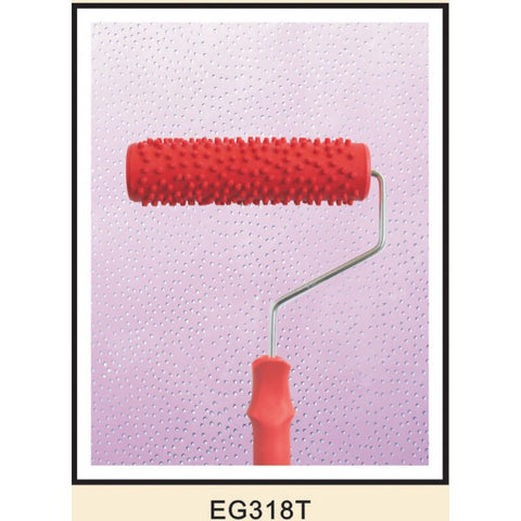 7-inch Painting Roller Wall Decoration Empaistic Wooden Grain Floral Pattern Painting Roller w/ Plastic Handle Wall Art Painting