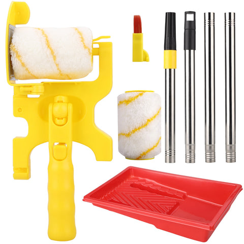 Paint Edging Tool Sets Paintbrush With Extra Roller And  Paint Container Tray And 4pcs Extension Rods For Wall Ceiling Brush