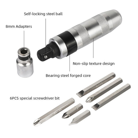 7PCS/Set Multi-purpose Heavy Duty Shock screw Driver Chisel Bits Tools Socket Kit Impact Screwdriver Set With Box