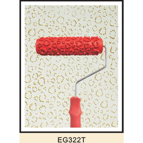 7-inch Painting Roller Wall Decoration Empaistic Wooden Grain Floral Pattern Painting Roller w/ Plastic Handle Wall Art Painting