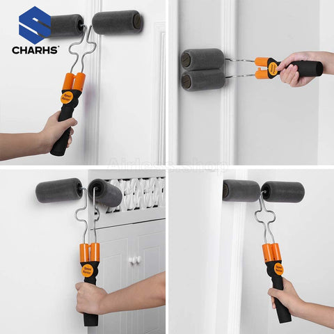Double Paint Roller Adjustable Double-Sided Multi-Function DIY Brush Handle Room Wall Painting Runner Roller Tool Home