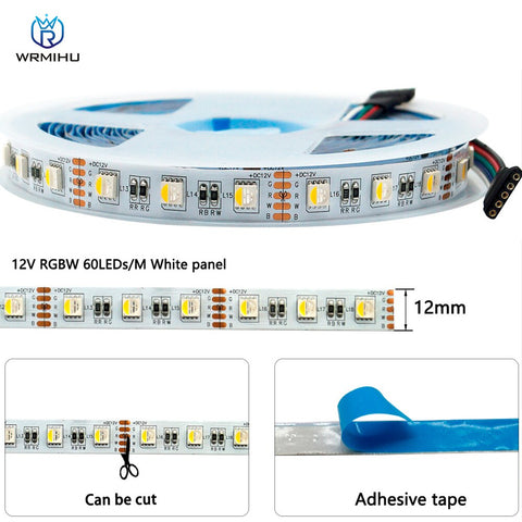 Super Bright 5m 12/24V SMD5050 60led/m RGBW/WW Festive Flexible Decoration Soft Light Strip For Display Cabinet Building Ceiling
