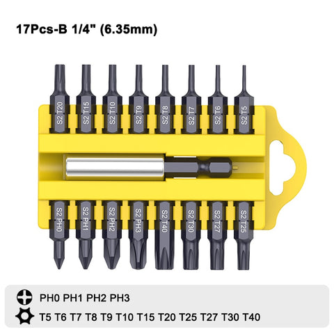 Magnetic Screwdriver Handle Ratchet Wrench Screw Socket Driver 1/4" or 4MM Hex Shank S2 Hand Tools Set