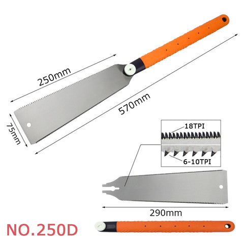 Japanese-style Wood Saw 3-edge Teeth Hand Saw Flexible Blade Razor Pull Saw For Tenon Wood Bamboo Plastic Fine Cutting