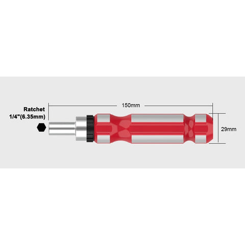 Magnetic Screwdriver Handle Ratchet Wrench Screw Socket Driver 1/4" or 4MM Hex Shank S2 Hand Tools Set