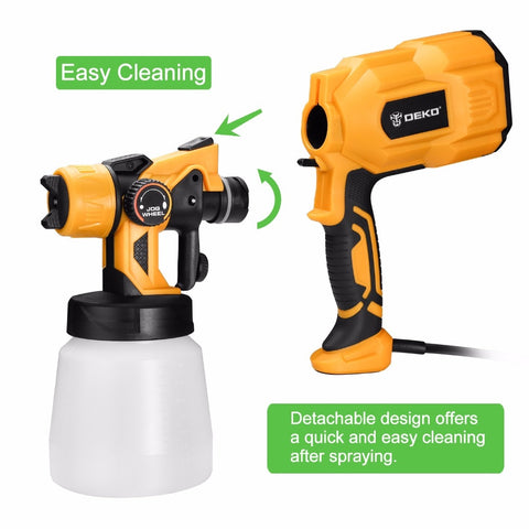 EU/US Plug DEKO DKSG55K1 Spray Gun, 220V/110V 550W High Power Home Electric Paint Sprayer, 3 Nozzle Easy Spraying for Home DIY