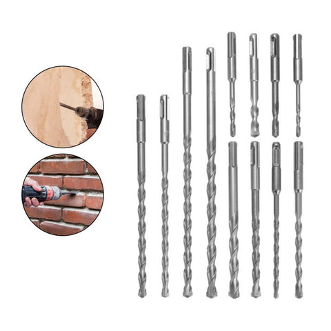 17 PCS Rotary Hammer Drill Bits Set & Chisels- SDS Plus Concrete Masonry Hole Tool with Special High-Quality Aluminum Box