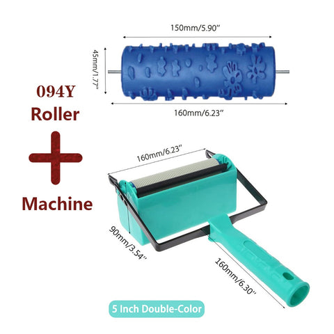 Roller And Patterned Paint Machine Wall Tools 5" Rubber Roller Brush Tool Set 3D Pattern Wallpaper Room Decor Painting Machine