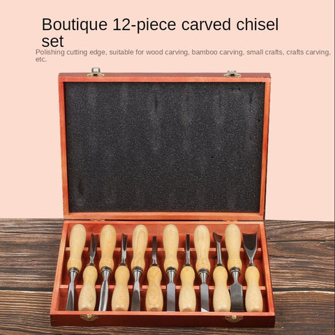 Wood Carving Set, Wood Working Tools, Chisel, Carving Chisels, Boxed Engraving Knife, 12pcs.