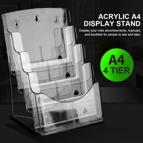 9 Inch Wide A4 File Display-Pocket Booklet And Brochure Holder Clear Acrylic Organizer best service