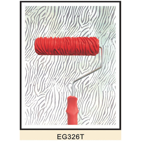 7-inch Painting Roller Wall Decoration Empaistic Wooden Grain Floral Pattern Painting Roller w/ Plastic Handle Wall Art Painting
