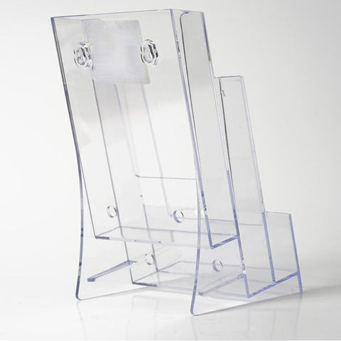 3 Grids Clear Business Card Holder Brochure Stand Pamphlet Card Desk Display Stand Holder Wall Mount Counter Top Use D5QC