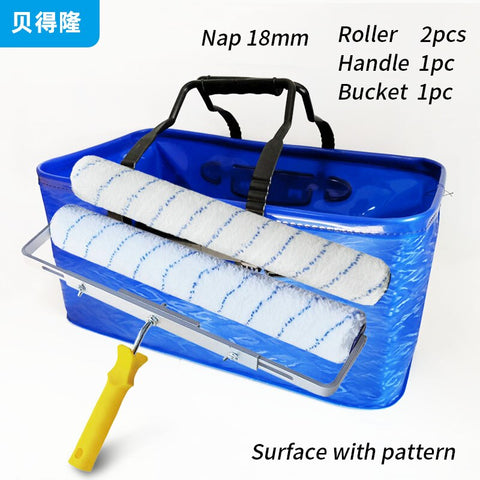 4PCS/set 18inch Paint Bucket kit Paint Roller Brush Paint Tray set for Wall Decoration Handbag Foldable Washing bucke50x28x23cm
