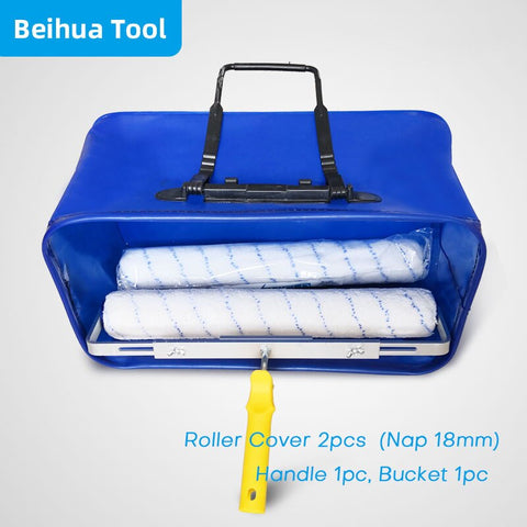 4PCS/set 18inch Paint Bucket kit Paint Roller Brush Paint Tray set for Wall Decoration Handbag Foldable Washing bucke50x28x23cm
