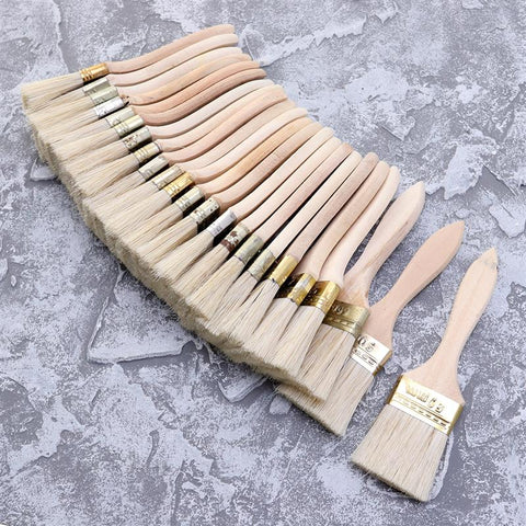 5-23pcs Paint Brushes Wooden Handle Bristle Brush for Wall and Furniture Painting (2 inch, Thin Handle)