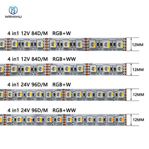 Super Bright 5m 12/24V SMD5050 60led/m RGBW/WW Festive Flexible Decoration Soft Light Strip For Display Cabinet Building Ceiling