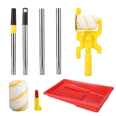 Paint Edging Tool Sets Paintbrush With Extra Roller And  Paint Container Tray And 4pcs Extension Rods For Wall Ceiling Brush