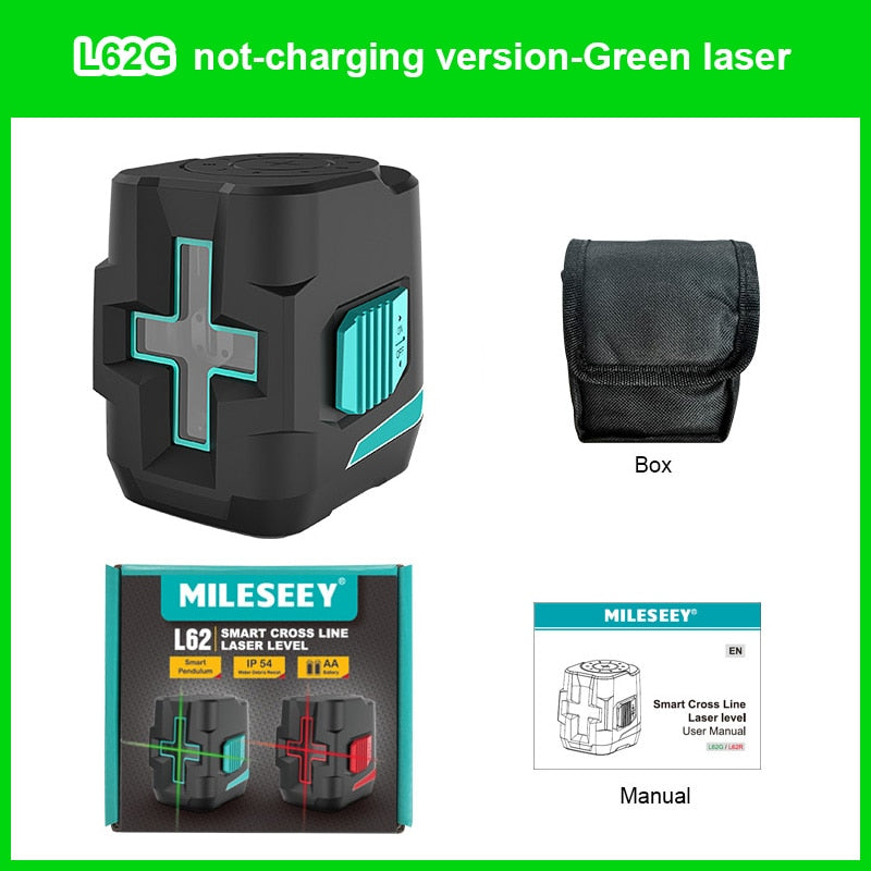 Mileseey Laser Level 2/5/12 Lines 3D Red/Green Rechargeable Gauge Self-Leveling Vertical Cross Leveling with Tripod For Home