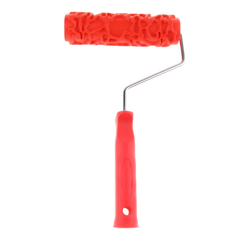 7-inch Painting Roller Wall Decoration Empaistic Wooden Grain Floral Pattern Painting Roller w/ Plastic Handle Wall Art Painting
