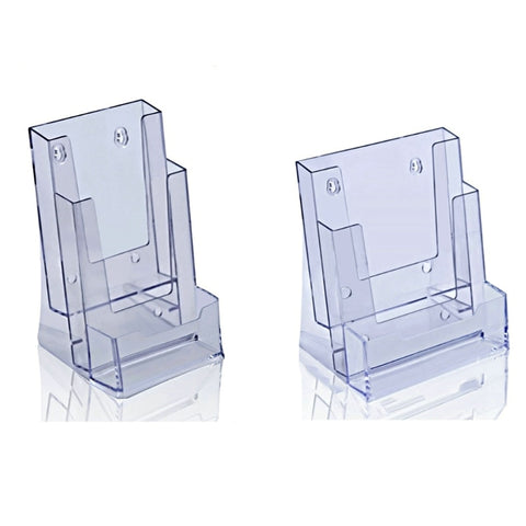 3 Grids Clear Business Card Holder Brochure Stand Pamphlet Card Desk Display Stand Holder Wall Mount Counter Top Use D5QC