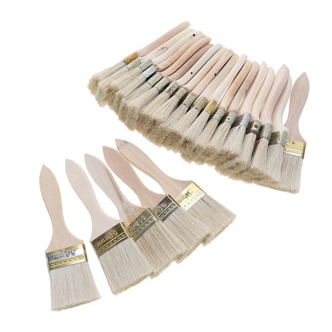 5-23pcs Paint Brushes Wooden Handle Bristle Brush for Wall and Furniture Painting (2 inch, Thin Handle)