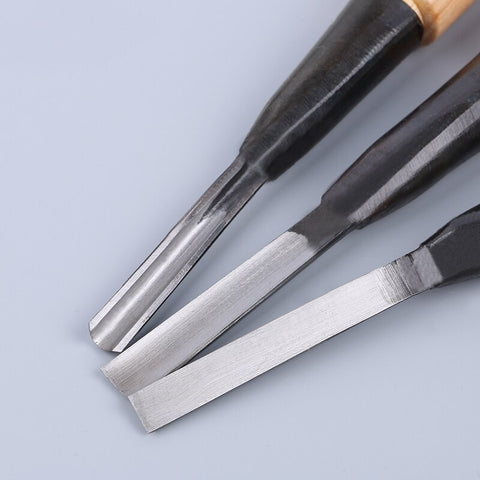 6pcs/set Mujingfang Six-piece Carving Chisel Front Steel Carving Knife Hardwood Hand Carving Cloth Bag