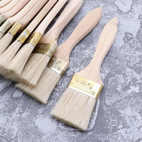 5-23pcs Paint Brushes Wooden Handle Bristle Brush for Wall and Furniture Painting (2 inch, Thin Handle)