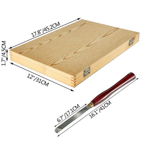 VEVOR 8PCS + 1 Free HSS Lathe Chisel Set for Wood Turning Root Furniture Carving Knife 6.89&quot; Blade 16.14&quot; Chisel With Tool Box