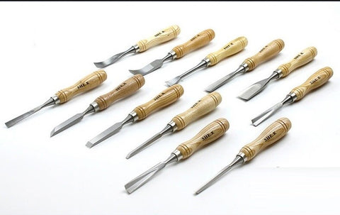 Wood Carving Tool Kit 12 PCS/Set  Graver Knife Root Woodworking Engraved Tools Wood Working Chisel.