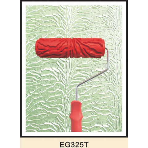 7-inch Painting Roller Wall Decoration Empaistic Wooden Grain Floral Pattern Painting Roller w/ Plastic Handle Wall Art Painting