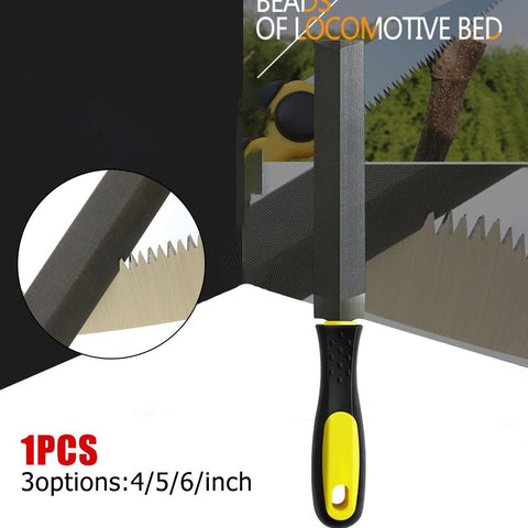4/5/6 Inch Pruning Saw File T12 Bearing Steel Fine-tooth Rasp File Carpentry Woodworking Sharpening Hand Tool With TPR Handle