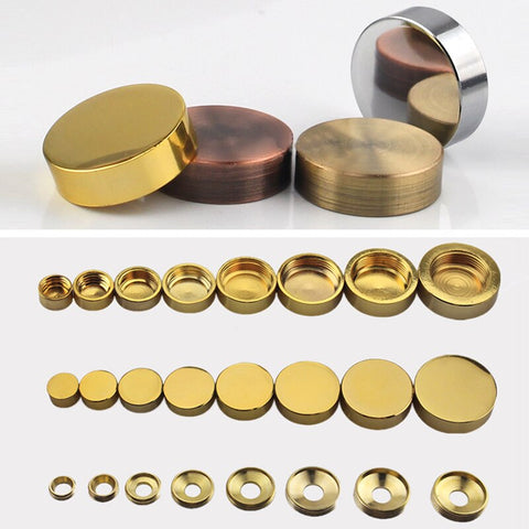 4Pcs Antique Pure copper Decorative Nail mirror Fixing Screws Plastic Washers Flat Advertisement nail Fittings Brass Screw Cover