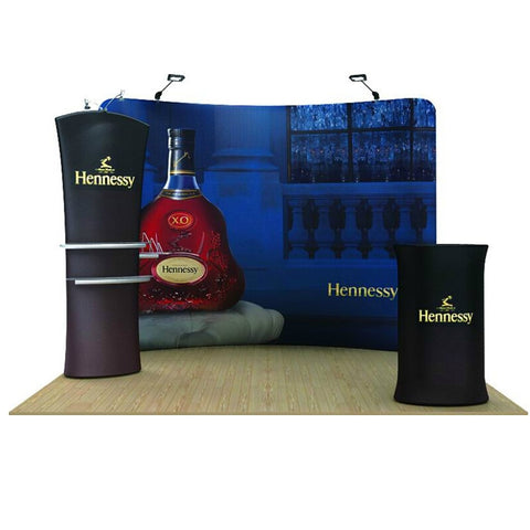 Portable 10ft tension fabric trade show displays pop up stand banners booth custom graphic print #3