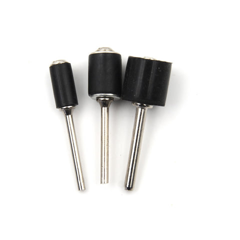 6pcs Rubber Mandrel 1/8 1/4 inch Grinder Drum Sanding Sandpaper Circle Kit Polishing Nails For Dremel Rubber Drum Mandrel