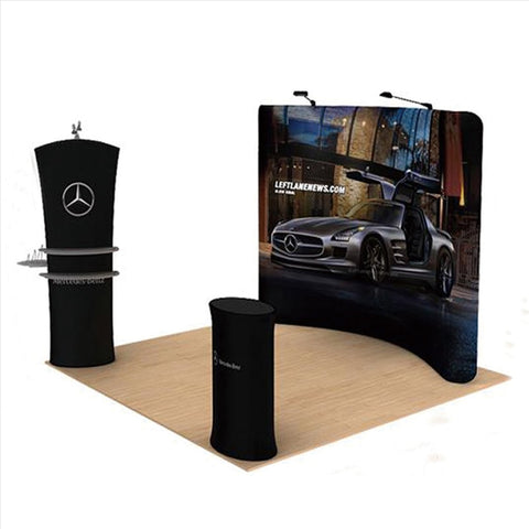 Portable 10ft tension fabric trade show displays pop up stand banners booth custom graphic print #3