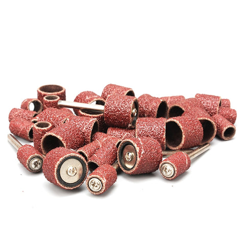 20 PCS  Drum Sanding Kit +2Pcs Band Mandrel  Shank Rotary Tool Nail Drill Bits Abrasive Tools Dremel Accessories